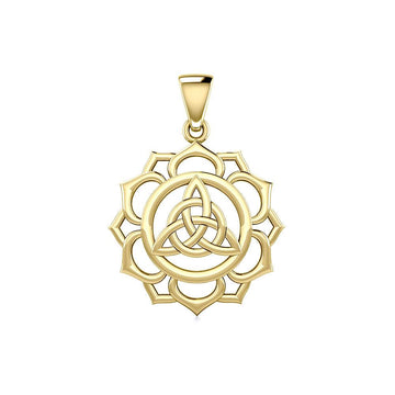 Triquetra Chakra Solid Gold Pendant GPD5669 - Jewelry